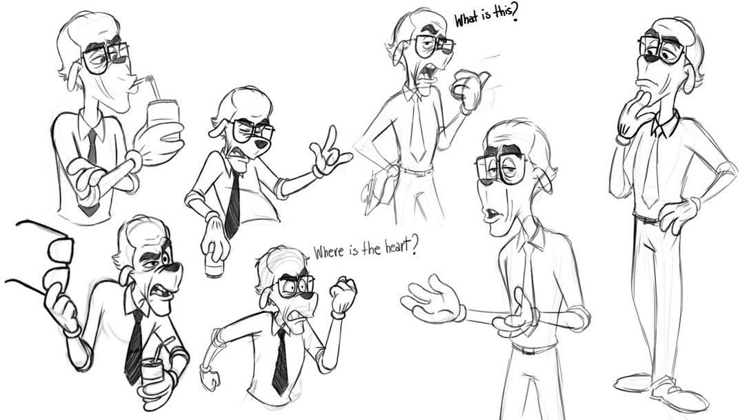 Katzenberg character sketches sheet 1