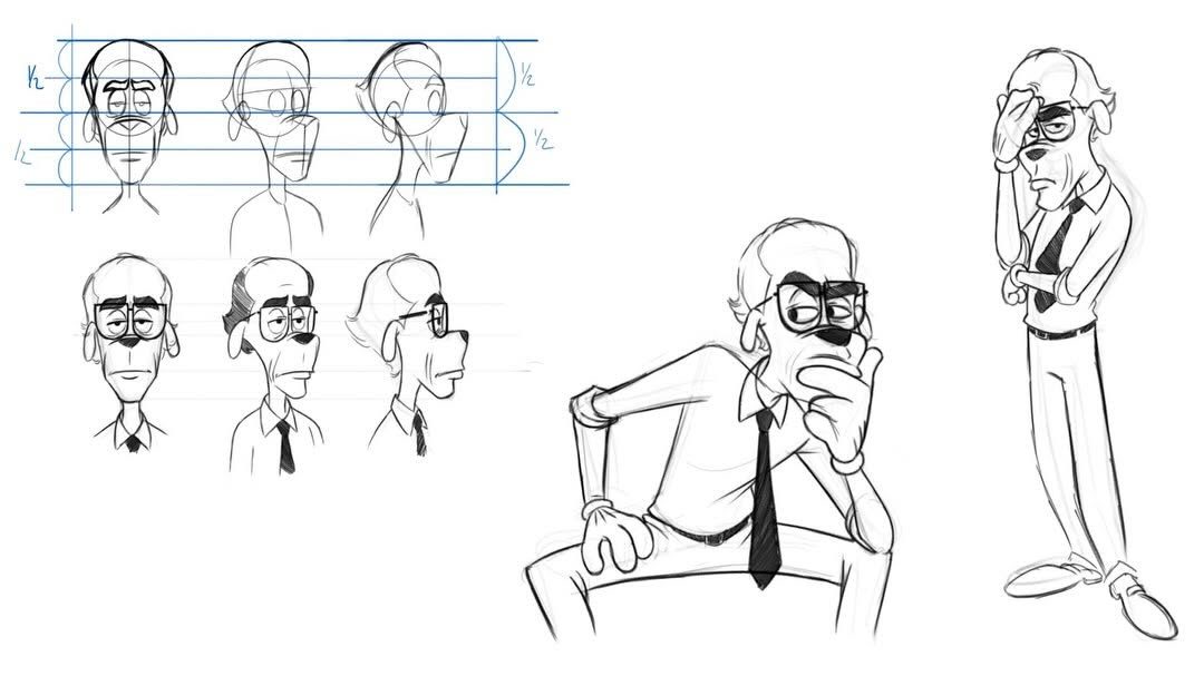 Katzenberg character sketches sheet 2